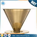 Premium 2/4 cups pour over coffee dripper /rose gold cone shape coffee filter strainer